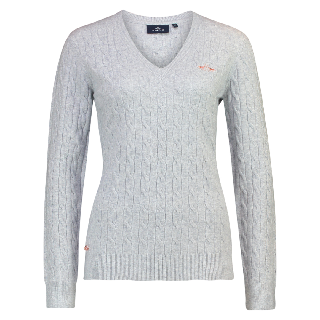 HV Polo Classy Cable Knit Sweater #colour_grey-heather