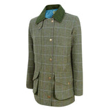 Hoggs of Fife Albany Ladies Waterproof Tweed Shooting Coat #colour_green