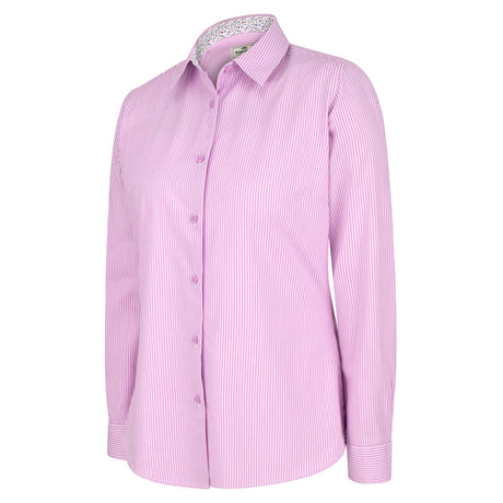 Hoggs of Fife Bonnie II Ladies Cotton Shirt #colour_lavender-stripe