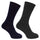 Hoggs of Fife Brogue Merino Country Socks #colour_navy-grey