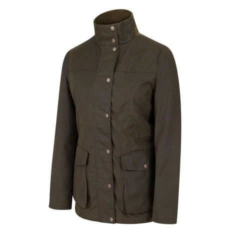Hoggs of Fife Caledonia Ladies Waxed Jacket #colour_antique-olive
