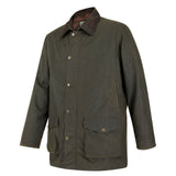 Hoggs of Fife Caledonia Men's Wax Jacket #colour_antique-olive