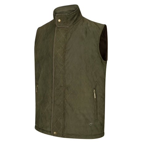 Hoggs of Fife Denholm Men's Quilted Gilet #colour_loden