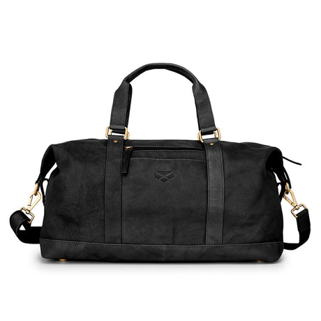 Hoggs of Fife Monarch Leather Carryon Holdall #colour_black