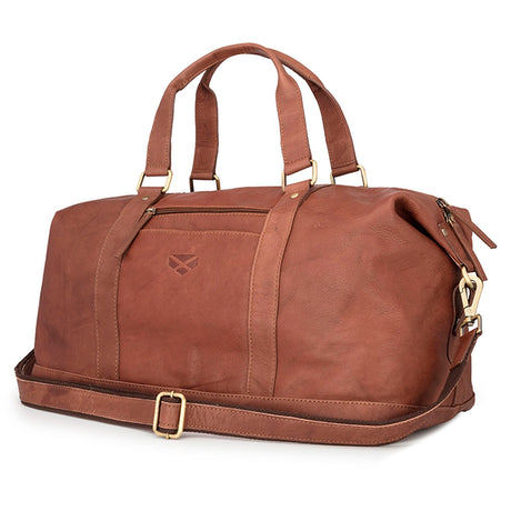 Hoggs of Fife Monarch Leather Carryon Holdall #colour_hazelnut