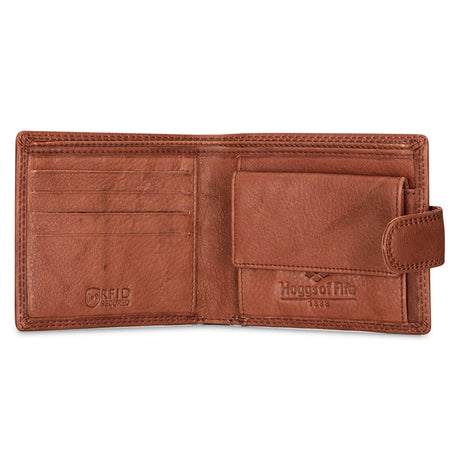 Hoggs of Fife Monarch Leather Coin Wallet with Tab #colour_hazelnut