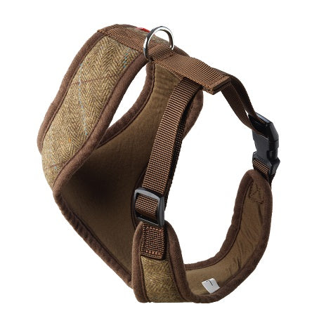 House of Paws Memory Foam Harness #colour_brown-tweed