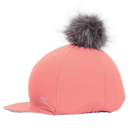 Hy Sport Active Hat Silk with Interchangeable Pom Pom #colour_coral-rose