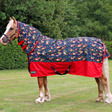 StormX Original 200g Thelwell Collection Combo Turnout Rug #colour_navy-red