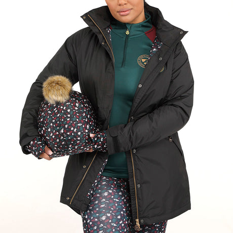 Shires Aubrion Woodford Ladies Waterproof Coat #colour_charcoal