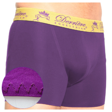 Derriere Equestrian Performance Padded Shorty Male #colour_purple
