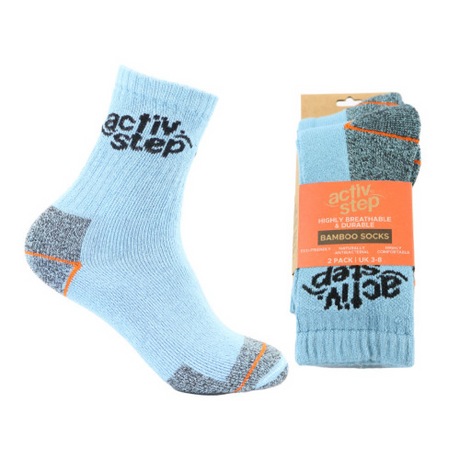 Activ-Step Durable & Breathable Bamboo Socks #colour_light-blue