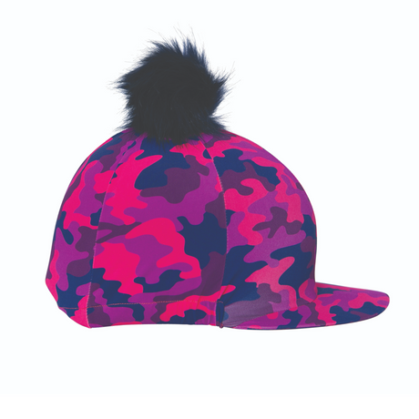 Hy Equestrian DynaForce Hat Cover #colour_raspberry-navy