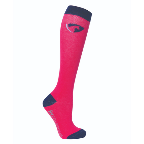 Hy Equestrian DynaForce Childen's Socks - Pack of 3 #colour_raspberry-navy