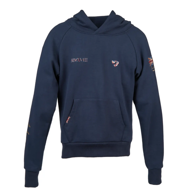 Shires Aubrion Team Girls Hoodie #colour_navy-blue