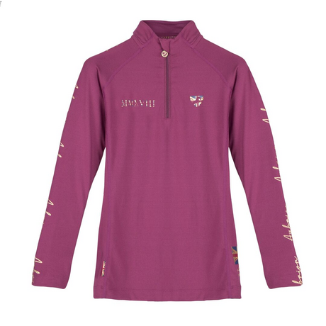 Shires Aubrion Team Long Sleeve Girls Base Layer #colour_mulberry