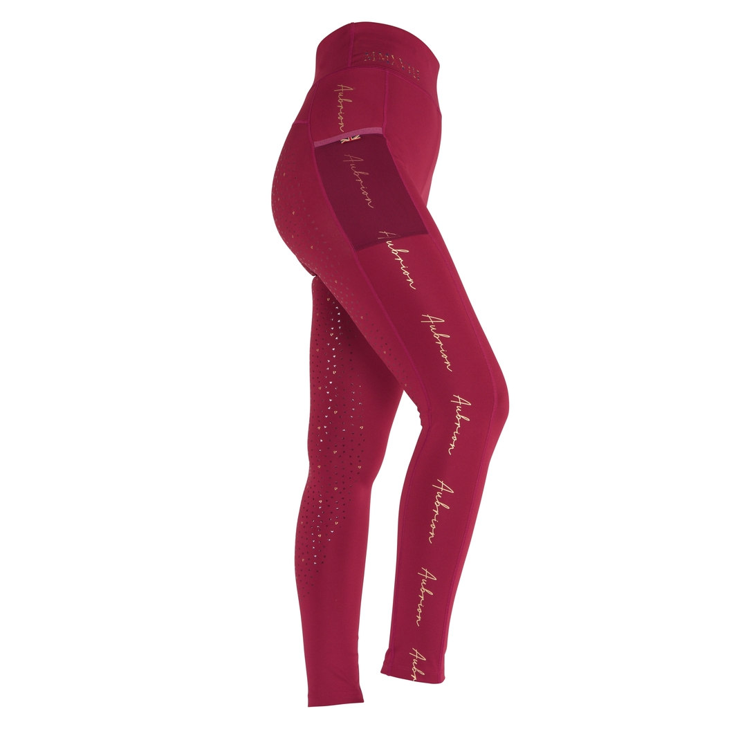 Shires Aubrion Team Riding Tights #colour_mulberry