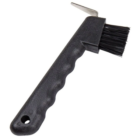 Roma Deluxe Hoof Pick with Brush #colour_black
