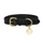 Benji & Flo Deluxe Padded Leather Dog Collar #colour_black-brass