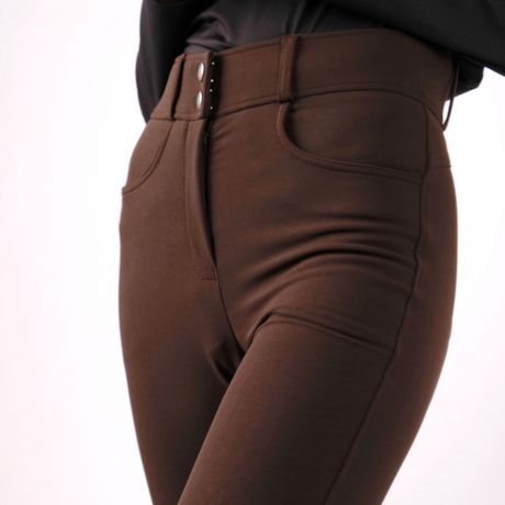 Montar Megan High Waisted Vol 2 Full Grip Riding Breeches #colour_brown