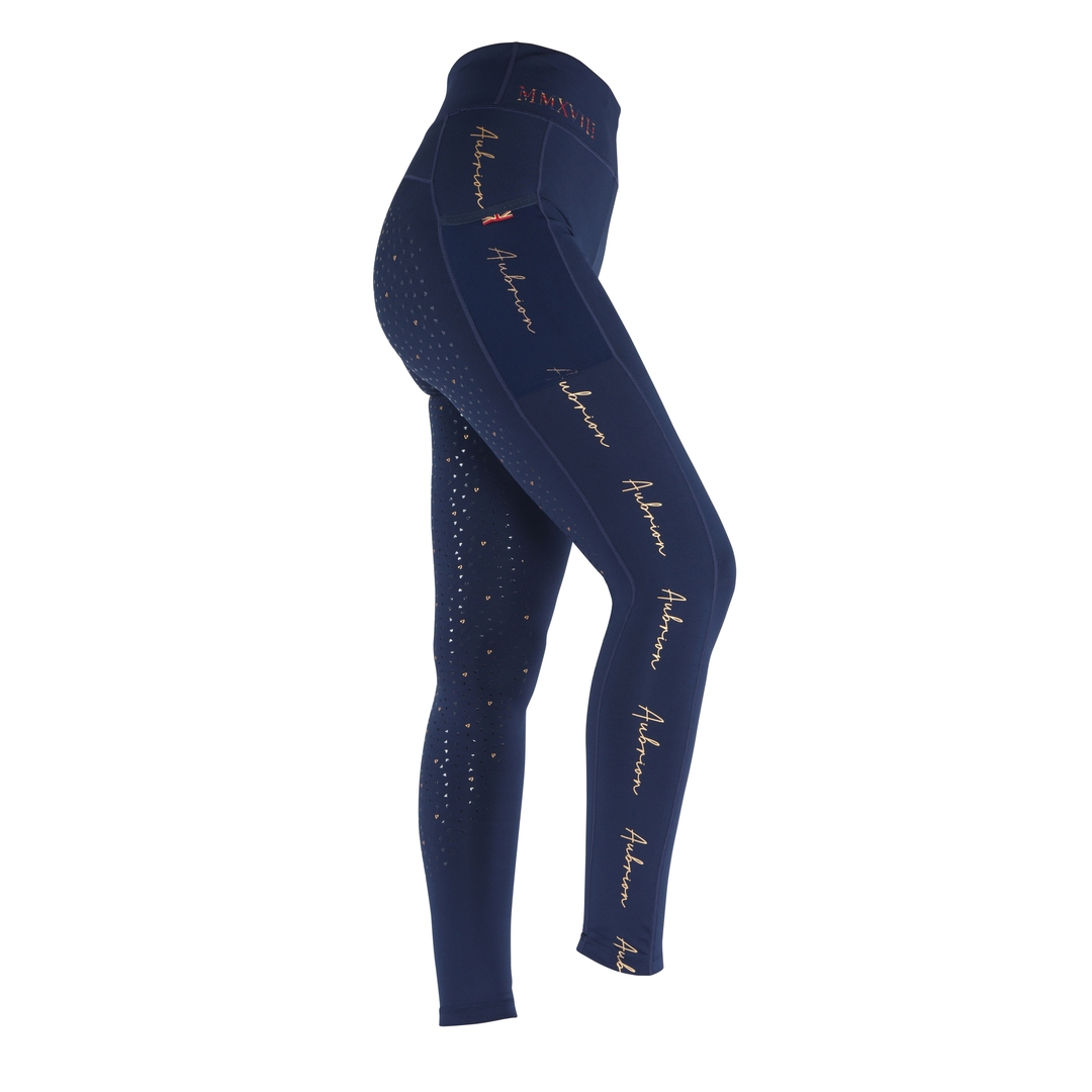 Shires Aubrion Team Riding Tights #colour_navy-blue