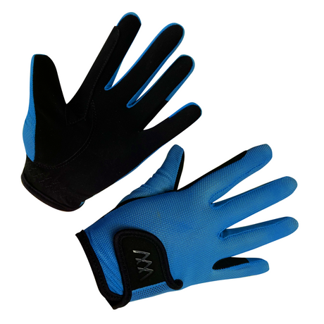 Woof Wear Young Riders Pro Riding Gloves #colour_electric-blue-black