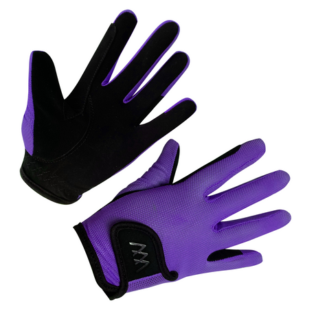 Woof Wear Young Riders Pro Riding Gloves #colour_ultra-violet-black
