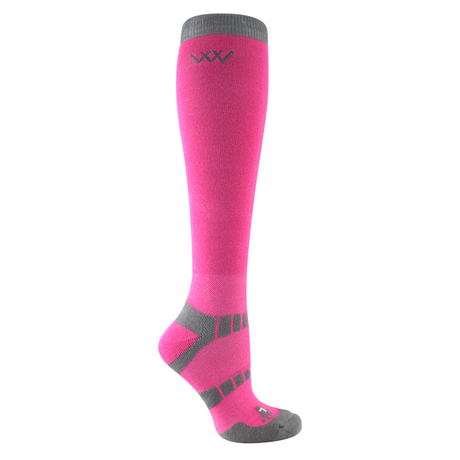Woof Wear Bamboo Waffle Long Riding Socks #colour_pink