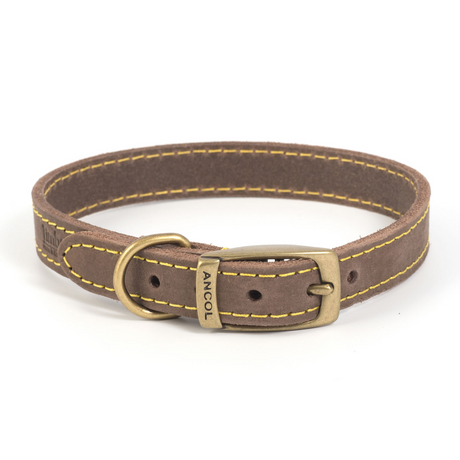 Ancol Timberwolf Leather Collar #colour_sable