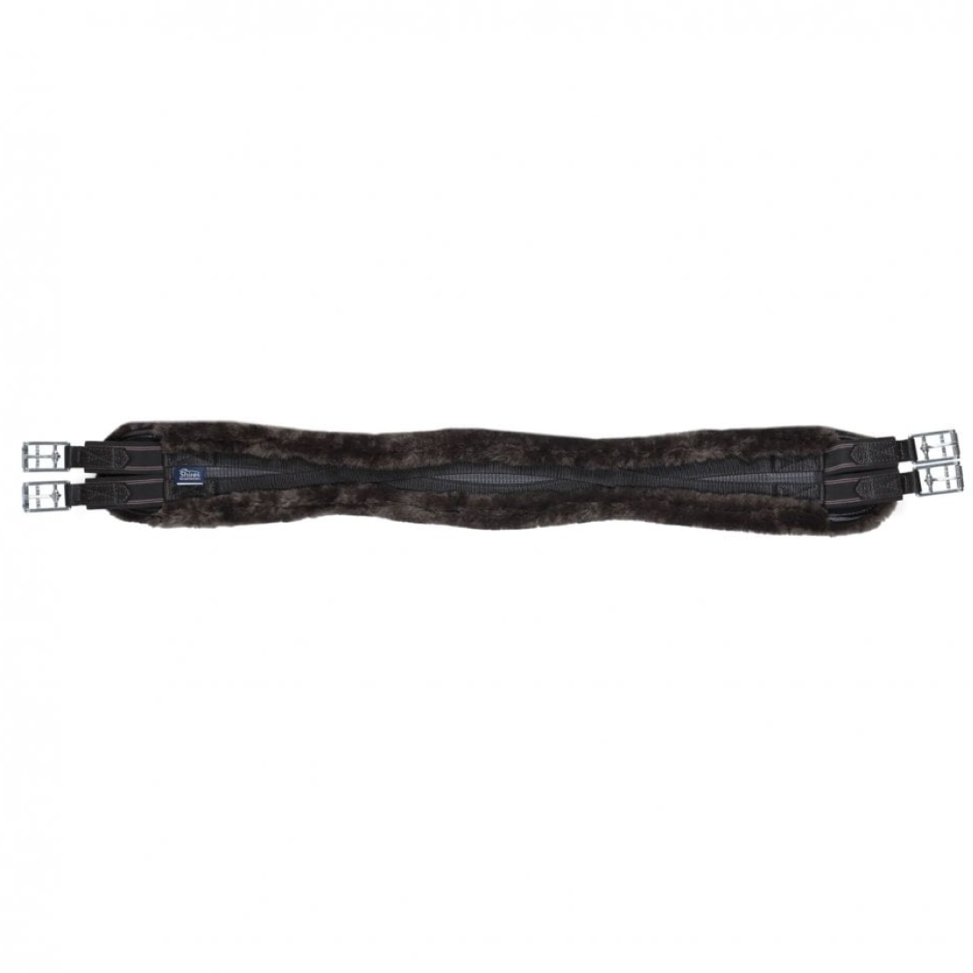 Shires Performance SupaFleece Contour Girth With Elastic #colour_brown