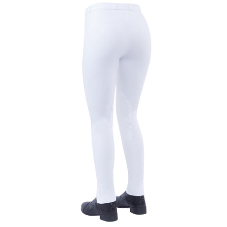 Dublin Supa-Fit Zip Up Knee Patch Ladies Jodhpurs #colour_white