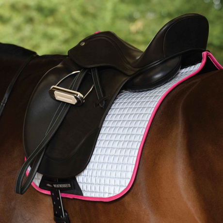 Weatherbeeta Reflective Prime Dressage Saddle Pad #colour_silver-pink