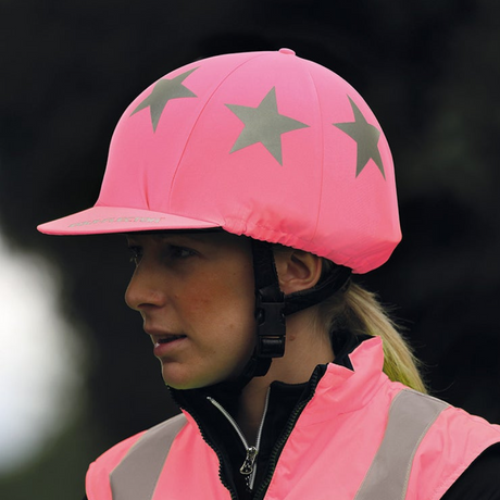 Shires EQUI-FLECTOR® Hat Cover #colour_pink