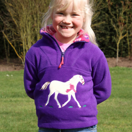 British Country Collection Champion Pony Childrens Fleece Jacket #colour_purple-fuchsia