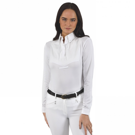 Shires Aubrion Long Sleeve Tie Shirt #colour_white